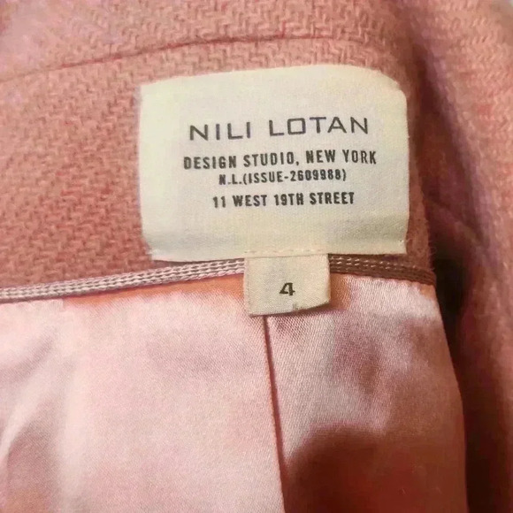 Nili Lotan Handwoven 100% Wool Pink Button Up Blazer Women’s Size 4 - Picture 14 of 15